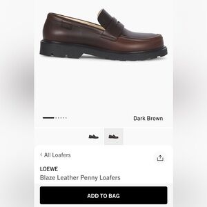 Loewe Dark Brown Leather Penny Loafers